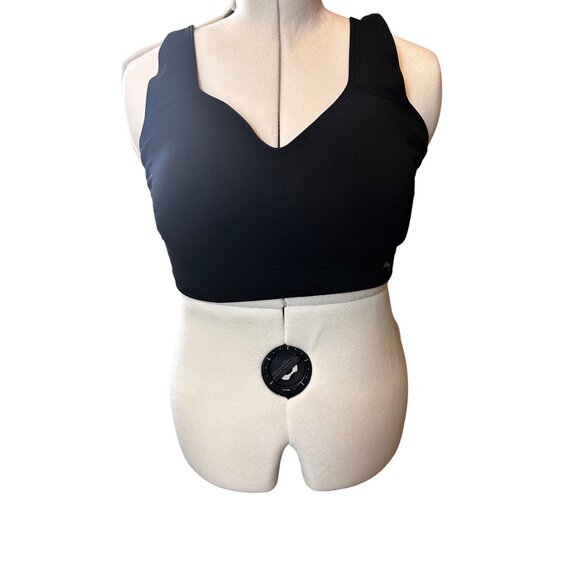 Puma XL Sports Bra Adjustable Straps V-Neck Lightweight Stretch Activewear BLK - Picture 10 of 12